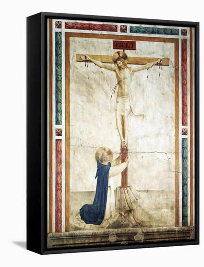 St Dominic Adoring Crucifix-Giovanni Da Fiesole-Framed Premier Image Canvas