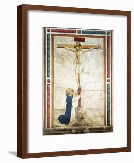 St Dominic Adoring Crucifix-Giovanni Da Fiesole-Framed Premium Giclee Print