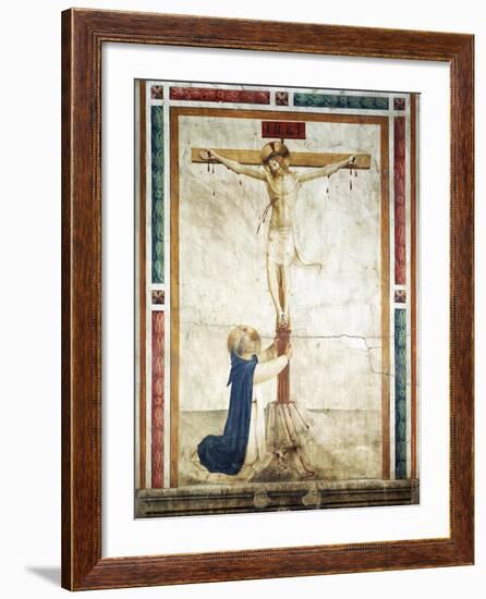 St Dominic Adoring Crucifix-Giovanni Da Fiesole-Framed Giclee Print