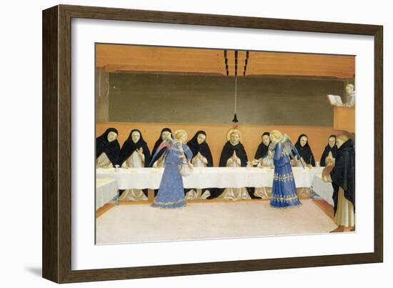 St. Dominic and His Companions Fed by Angels-Fra Angelico-Framed Giclee Print