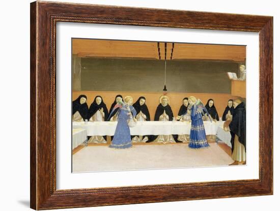 St. Dominic and His Companions Fed by Angels-Fra Angelico-Framed Giclee Print