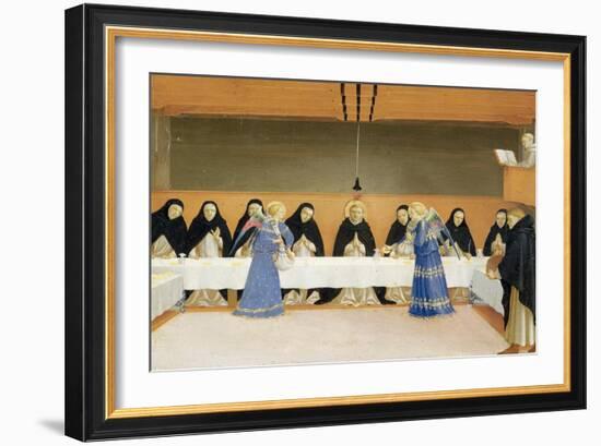 St. Dominic and His Companions Fed by Angels-Fra Angelico-Framed Giclee Print