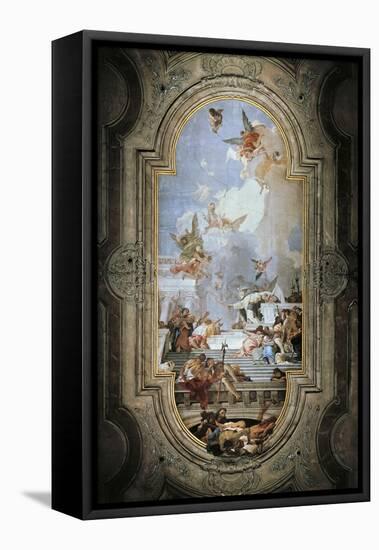 St Dominic Instituting the Rosary-Giambattista Tiepolo-Framed Premier Image Canvas