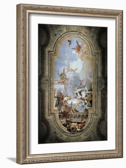 St Dominic Instituting the Rosary-Giambattista Tiepolo-Framed Giclee Print