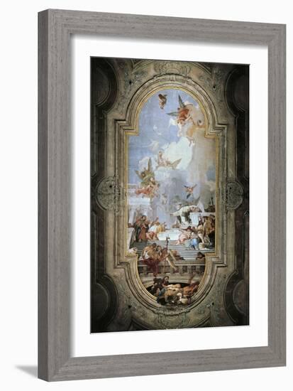 St Dominic Instituting the Rosary-Giambattista Tiepolo-Framed Giclee Print