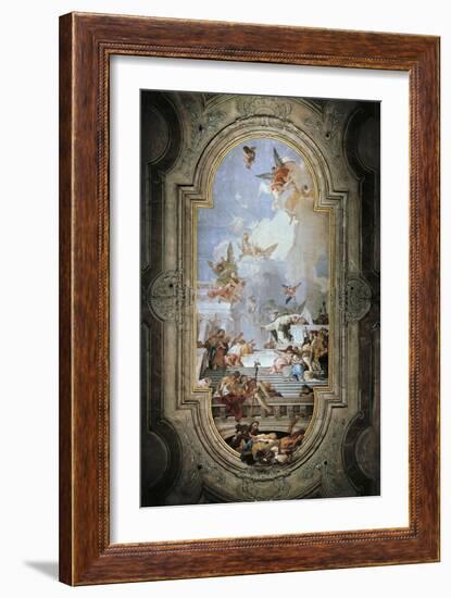 St Dominic Instituting the Rosary-Giambattista Tiepolo-Framed Giclee Print