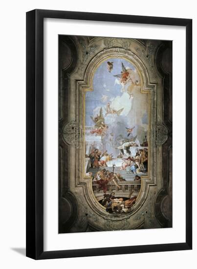 St Dominic Instituting the Rosary-Giambattista Tiepolo-Framed Giclee Print