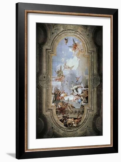 St Dominic Instituting the Rosary-Giambattista Tiepolo-Framed Giclee Print