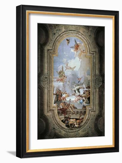 St Dominic Instituting the Rosary-Giambattista Tiepolo-Framed Giclee Print