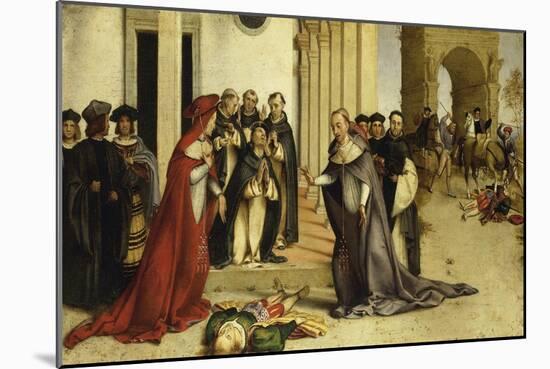 St Dominic Resurrecting Napoleone Orsini-Lorenzo Lotto-Mounted Giclee Print