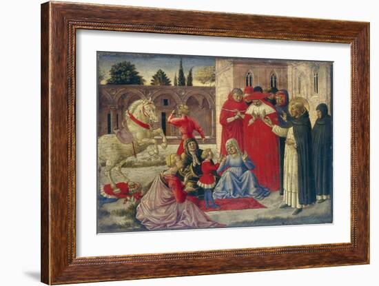 St Dominic Resurrects Napoleone Orsini, 1461-1462-Benozzo Gozzoli-Framed Giclee Print