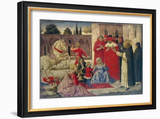 St Dominic Resurrects Napoleone Orsini, 1461-1462-Benozzo Gozzoli-Framed Giclee Print