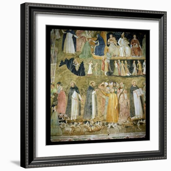 St. Dominic Sending Forth the Hounds of the Lord, circa 1369-Andrea di Bonaiuto-Framed Giclee Print
