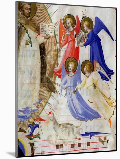 St. Dominic with Four Musical Angels, from a Gradual from San Marco E Cenacoli-Fra Angelico-Mounted Giclee Print