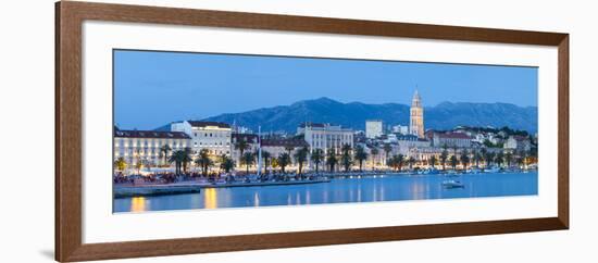 St. Domnius Cathedral Bell Tower and Stari Grad Illuminated, Split, Central Dalmatia, Croatia-Doug Pearson-Framed Photographic Print