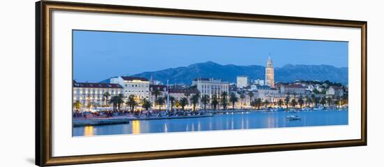 St. Domnius Cathedral Bell Tower and Stari Grad Illuminated, Split, Central Dalmatia, Croatia-Doug Pearson-Framed Photographic Print