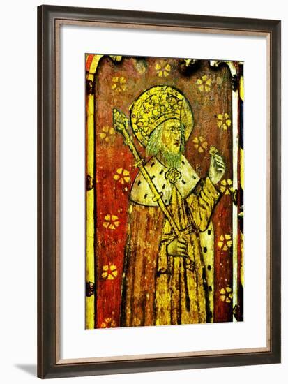 St Edward the Confessor, Detail of the Rood Screen, St Catherine's Church, Ludham, Norfolk, Uk-null-Framed Giclee Print