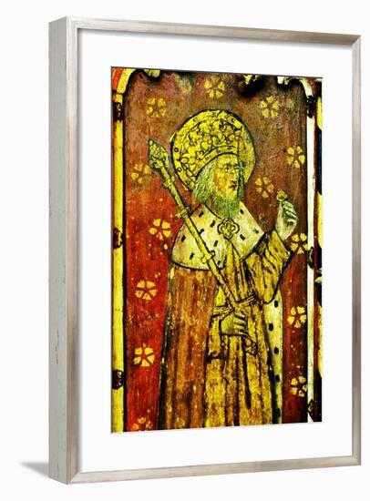 St Edward the Confessor, Detail of the Rood Screen, St Catherine's Church, Ludham, Norfolk, Uk-null-Framed Giclee Print