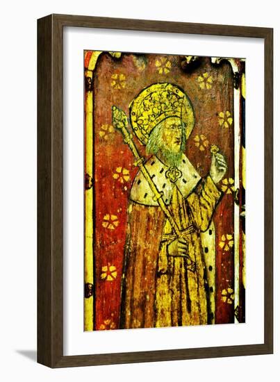 St Edward the Confessor, Detail of the Rood Screen, St Catherine's Church, Ludham, Norfolk, Uk-null-Framed Giclee Print