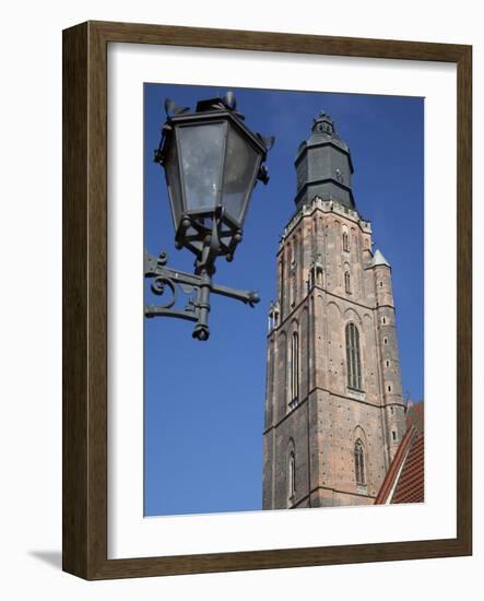 St. Elisabeth Church and Lamp, Old Town, Wroclaw, Silesia, Poland, Europe-Frank Fell-Framed Photographic Print