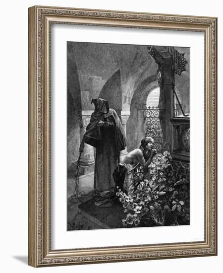 St Elisabeth Flagellated-Alphonse Mucha-Framed Art Print