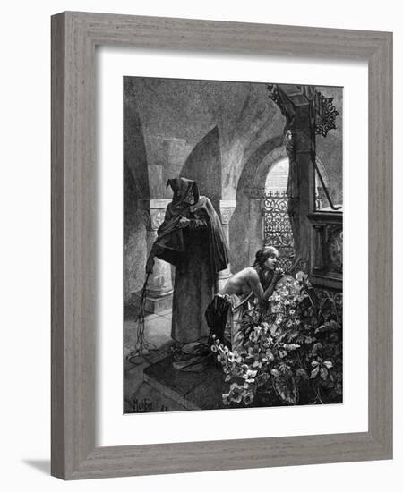 St Elisabeth Flagellated-Alphonse Mucha-Framed Art Print