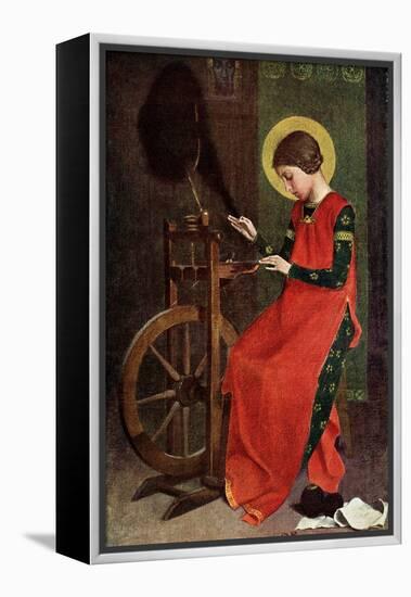 St Elizabeth of Hungary Spinning Wool for the Poor, 1901-Marianne Stokes-Framed Premier Image Canvas