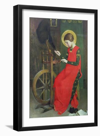 St. Elizabeth of Hungary Spinning Wool for the Poor, C. 1895-Marianne Stokes-Framed Giclee Print