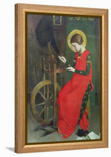 St. Elizabeth of Hungary Spinning Wool for the Poor, C. 1895-Marianne Stokes-Framed Premier Image Canvas