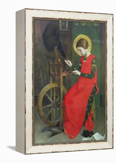 St. Elizabeth of Hungary Spinning Wool for the Poor, C. 1895-Marianne Stokes-Framed Premier Image Canvas