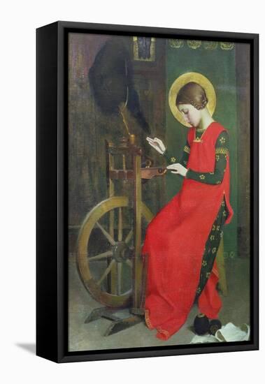 St. Elizabeth of Hungary Spinning Wool for the Poor, C. 1895-Marianne Stokes-Framed Premier Image Canvas