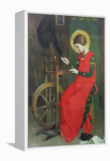 St. Elizabeth of Hungary Spinning Wool for the Poor, C. 1895-Marianne Stokes-Framed Premier Image Canvas