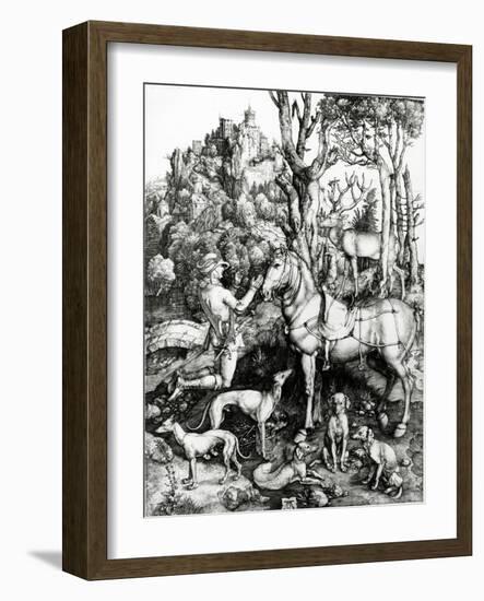 St. Eustace, 1501 (Engraving)-Albrecht Dürer-Framed Giclee Print