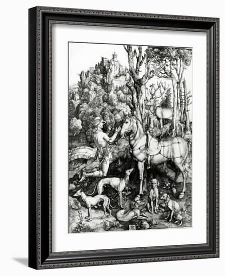 St. Eustace, 1501 (Engraving)-Albrecht Dürer-Framed Giclee Print