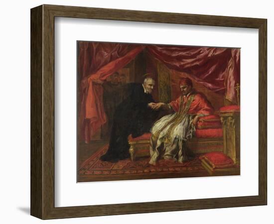 St. Filippo Neri Curing Pope Clemente VIII-Pietro Da Cortona-Framed Giclee Print