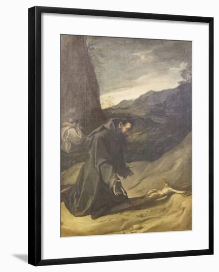 St Francis Adoring the Crucifix, C.1583-84-Lodovico Carracci-Framed Giclee Print