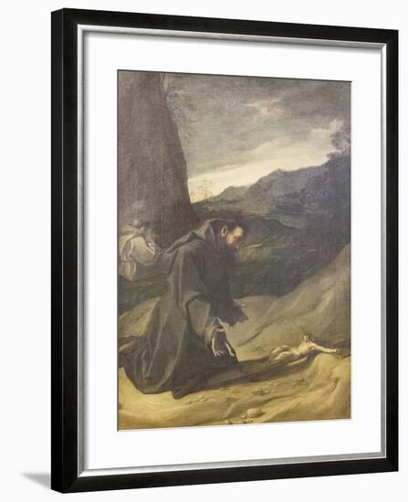 St Francis Adoring the Crucifix, C.1583-84-Lodovico Carracci-Framed Giclee Print