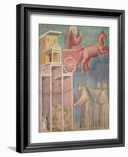 St. Francis Appears to His Companions in a Chariot of Fire, 1296-97-Giotto di Bondone-Framed Giclee Print