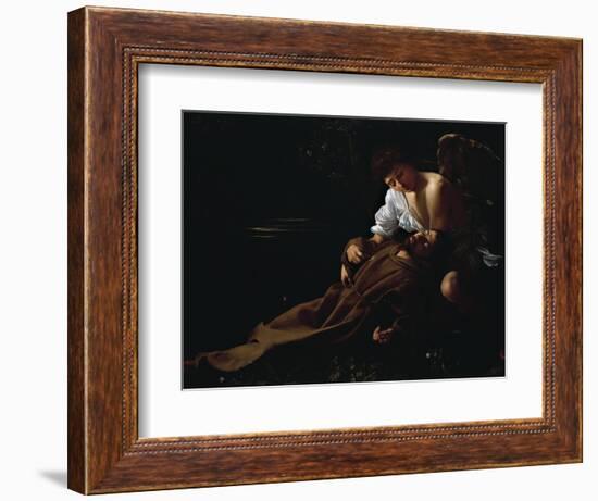 St Francis Being Comforted by an Angel after Receiving Stigmata-Caravaggio-Framed Giclee Print