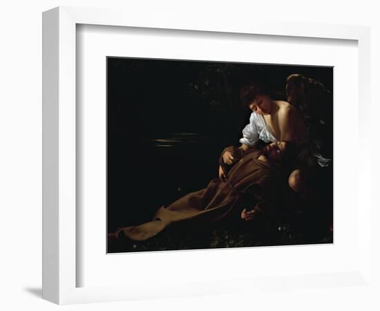 St Francis Being Comforted by an Angel after Receiving Stigmata-Caravaggio-Framed Giclee Print