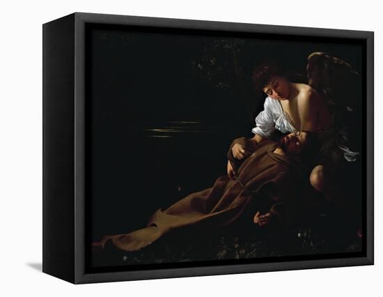 St Francis Being Comforted by an Angel after Receiving Stigmata-Caravaggio-Framed Premier Image Canvas