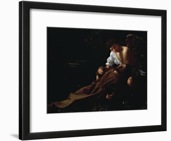 St Francis Being Comforted by an Angel after Receiving Stigmata-Caravaggio-Framed Giclee Print