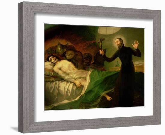 St. Francis Borgia Helping a Dying Impenitent, 1795-Francisco de Goya-Framed Giclee Print