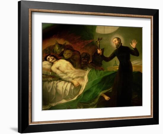 St. Francis Borgia Helping a Dying Impenitent, 1795-Francisco de Goya-Framed Giclee Print