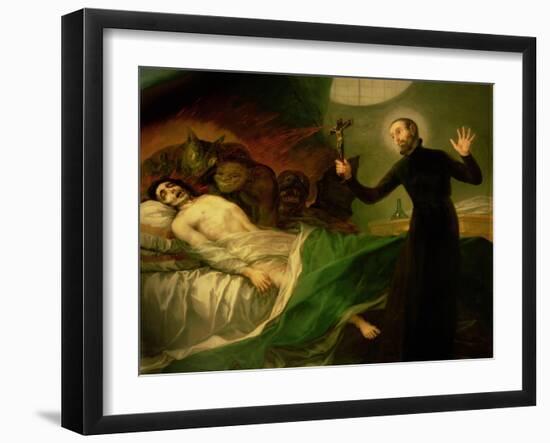 St. Francis Borgia Helping a Dying Impenitent, 1795-Francisco de Goya-Framed Giclee Print