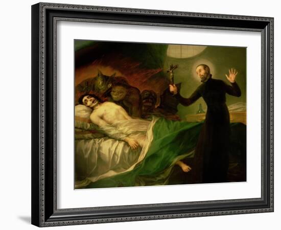 St. Francis Borgia Helping a Dying Impenitent, 1795-Francisco de Goya-Framed Giclee Print