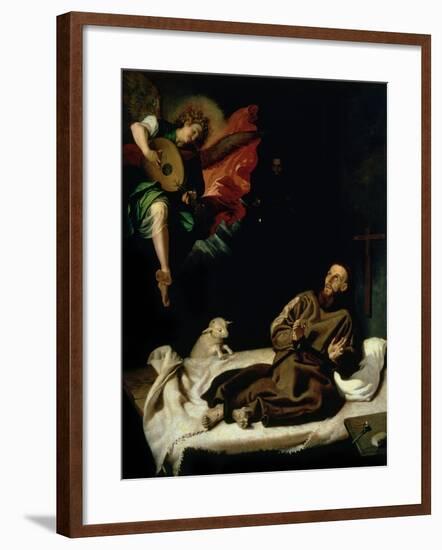 St. Francis Comforted by an Angel Musician-Francisco Ribalta-Framed Giclee Print