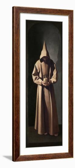 St. Francis Contemplating a Skull, C.1635-Francisco de Zurbaran-Framed Giclee Print