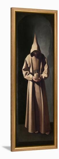 St. Francis Contemplating a Skull, C.1635-Francisco de Zurbaran-Framed Premier Image Canvas