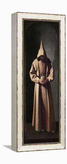 St. Francis Contemplating a Skull, C.1635-Francisco de Zurbaran-Framed Premier Image Canvas